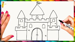 How To Draw A Castle Step By Step 🏰 Castle Drawing Easy