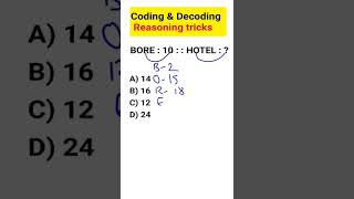 Coding Decoding Reasoning Tricks | Reasoning Classes | Reasoning for SSC CGL Exam #shorts