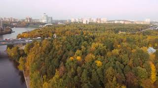 осенний парк с квадрокоптера, Левобережный район,Москва