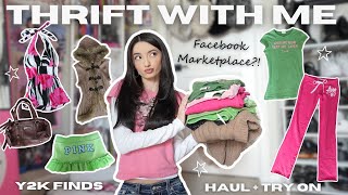 THRIFTING on Facebook Marketplace?! 🛍️ Y2K Clothing for CHEAP! (Haul + Try On)