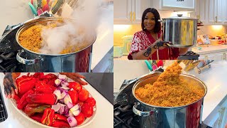 JOLLOF RICE! LATEST UPGRADED VERY SMOKEY NIGERIAN PARTY JOLLOF RICE | DIARYOFAKITCHENLOVER