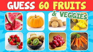 Guess 60 FRUITS and VEGETABLES in 5 seconds 🍌🥕🥔 | 80 Different Types of Fruit and Vegetables
