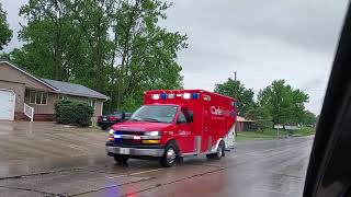 Olney, IL - Carle Ambulance Responding During Tornado Watch (Apr. 27, 2026)