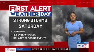 FIRST ALERT WEATHER DAY issued for possible strong storms Saturday