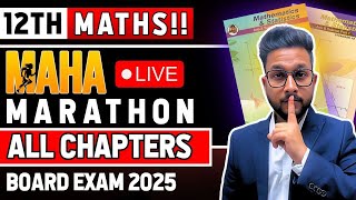 LIVE🔴| 12TH MATHS MAHA MARATHON FOR BOARD EXAM 2025  | ALL CHAPTERS  | JR COLLEGE