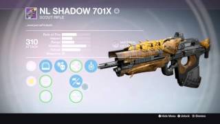 Destiny: THE Best scout rifle in the game!! NL SHADOW 701X YEAR 2