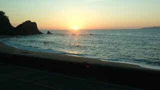 快速 海里 新潟行き 越後寒川～桑川 日本海の夕日 2024年10月25日