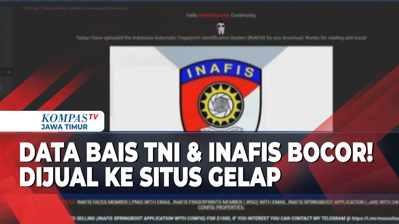 Data Bais TNI & Inafis Polri Bocor Dan Dijual Ke Situs Gelap - YouTube