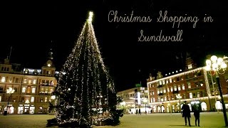 Christmas shopping in Sundsvall in northern Sweden