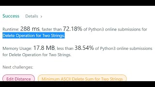 Leetcode 583. Delete Operation for Two Strings, Dynamic Programming