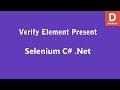 Selenium C# Verify Element Present