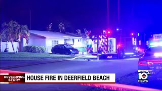 Crews extinguish overnight house fire in Deerfield Beach