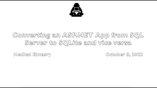Converting an ASP.NET app from SQL Server to SQLite and vice versa