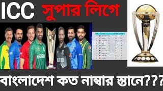 ICC Super League Bangladesh ranking। আইসিসি সুপার লিগে বাংলাদেশ কত নম্বর স্থানে রয়েছে।