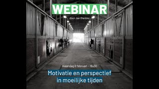 Paardensport Vlaanderen - webinar met sportpsycholoog Jan Dierens: motivatie en perspectief