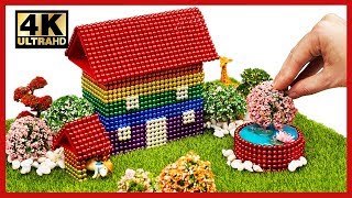 ASMR - How To Make Villa House & Dog House with MagneticBall, Slime | Pixel Art by Magnet World 4K