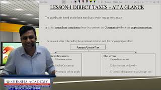 CS EXECUTIVE TAX LESSON 1 DIRECT TAXES - AT A GLANCE LECTURE 1