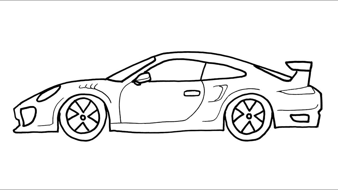 How To Draw Porsche 911 Step By Step - Porsche Car Drawing Easy - How ...