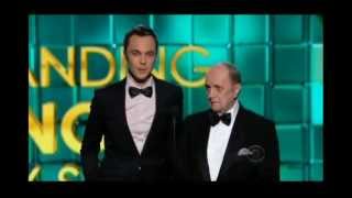 Jim Parsons and Bob Newhart present at the Emmys 2013
