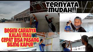 Belajar cara pasang plafon gypsum⁉️cahndeso vlog silling kapur