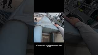 Police talk to Skyscraper Climber…. This is what happens. #cops #police #bodycam #parkour