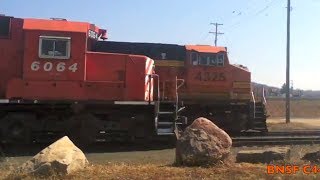 CP SD40-2 #6064 Meets BNSF C44-9W #4325