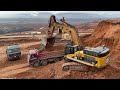 caterpillar 365c u0026 caterpillar 245 excavators loading mercedes and man trucks