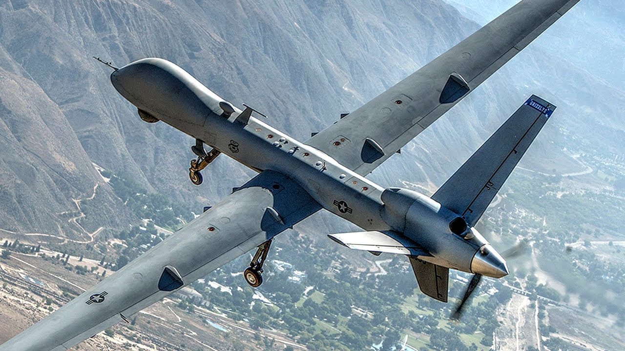 Air Force MQ-9 Reaper Drone Aircraft Soars Over California Skies - YouTube