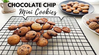 Less Sweet, Crunchy Mini Chocolate Chip Cookies | Famous Amos Style Cookies | 少甜、酥脆巧克力小曲奇，嘎嘣脆的哦~