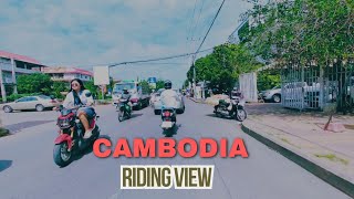 Riding view - Motorcycle riding in Cambodia - Relaxing video - Riding tour