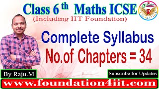 Class 6 Maths ICSE || Complete Syllabus ||