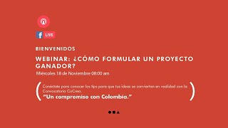 webinar: ¿Cómo formular un proyecto ganador?