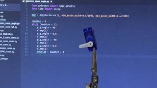 Gpiozeroの関数”.AngularServo.angle”でサーボモーターを回す 2018年10月4日