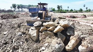 EP19 Win Fail Build Temporary Road By Dozer KOMATSU D31P Pushing Clearing Big Stone for Backfill