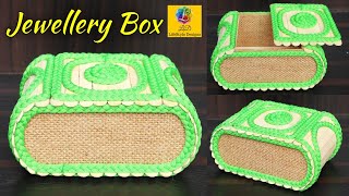 Royal Style Jewellery Box with Jute, Popsicle Sticks and Cardboard | DIY Best Of Waste Jewellery Box