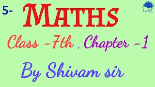 Maths, Class -7th, Chapter-1, Class -5 (Rational Numbers)