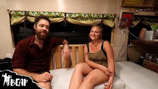 Skoolie Couch Build PART 2 -AND- Stylish Skoolie Bedroom Storage