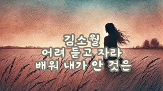 [시노래] 시인 김소월의 어려 듣고 자라 배워 내가 안 것은