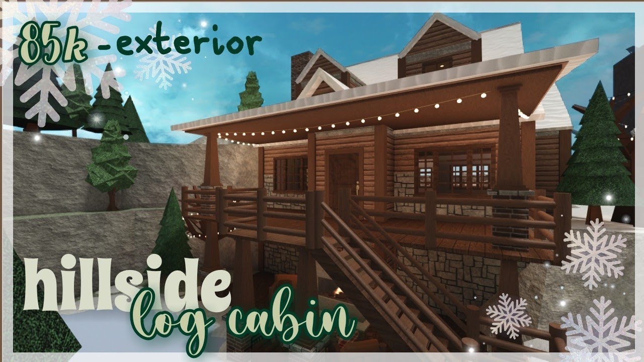 ~Hillside Log Cabin - Exterior |85k| Bloxburg Speedbuild~ - YouTube