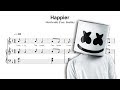 Marshmello - Happier (feat. Bastille) - Piano Cover & Sheet Music (PDF Download)