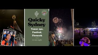 Sydney Tower Eye, Winter Festival, Firework \u0026 Night market in one night {MP:14}