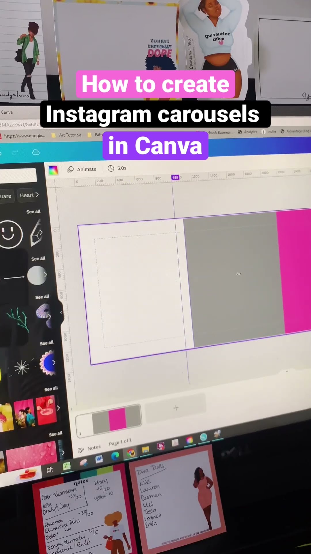 How to create Instagram carousel in Canva ️ #contentcreator #canvatutorial #instagramcarousel 