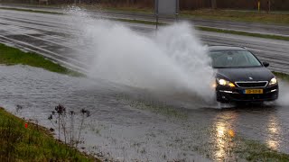 Wateroverlast op de Rondweg (N391) in Emmen