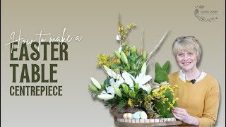 How to Create an Elegant Easter Centrepiece with Lilies and a Bunny 💐 Easy Step-by-step DIY Guide