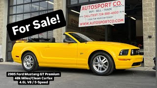 FOR SALE: 2005 Ford Mustang GT Premium ~ 48K Miles ~ 4.6L V8 ~ 5-Speed ~ $16,900