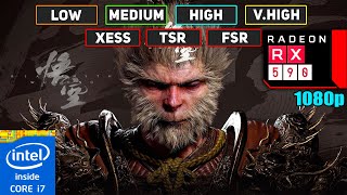 Black Myth: Wukong | RX 590 8GB + i7-4790 | 16GB RAM | All Settings Test - XeSS - TSR - FSR | 1080p