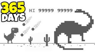 Playing Chrome Dinosaur Game LIVE FOR 365 days World record