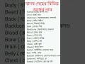 মানব দেহের বিভিন্ন অঙ্গের নাম part 1 spoken english vocabulary