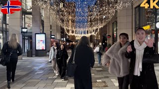 OSLO WALKING TOUR - WALK THE STREETS OF NORWAY At NIGHT | 4K HDR - 60fps