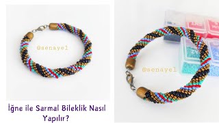 İğne ile Sarmal Bileklik Yapımı || Beaded Bracelet #Making || Yalancı Hapishane İşi Bileklik yapımı.